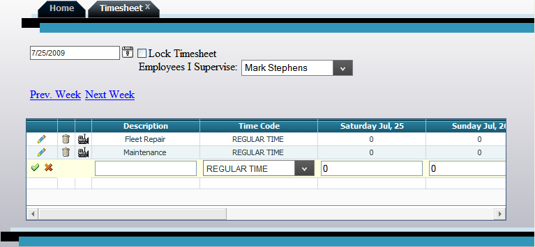 timesheet screen