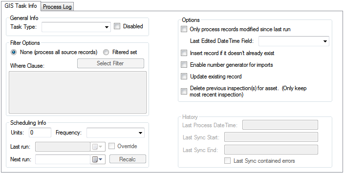 GIS Task settings