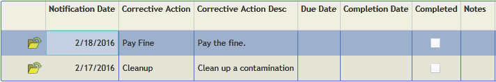 Corrective Actions Grid