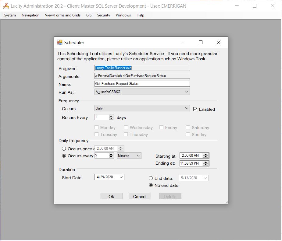 get purch req status schedule tool