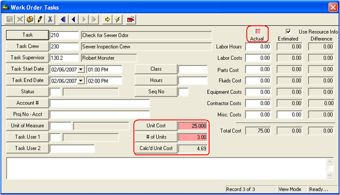 Task Costing