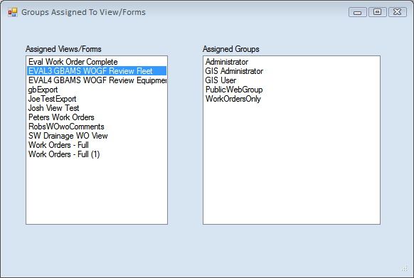 groups assigned to views