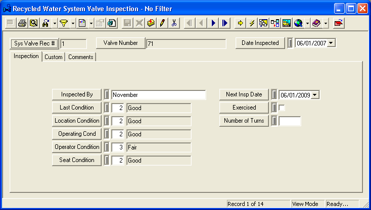 Recy Sys Valve Insp