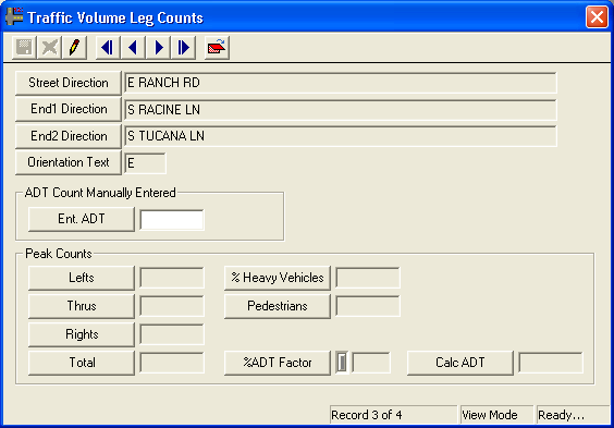 Traffic Volume Leg Counts