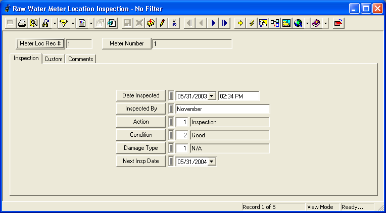 Raw Meter Loc Insp