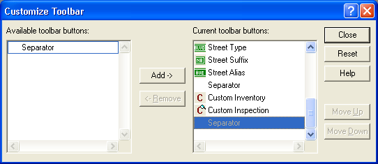 Customize Toolbar