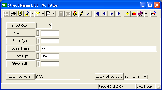 Street Name List
