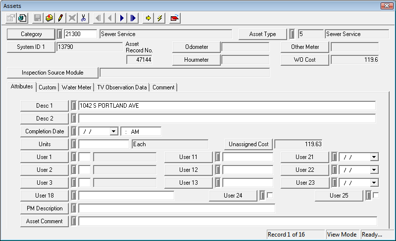 Assets Dialog