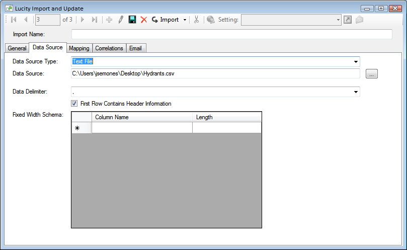 Data Source Tab