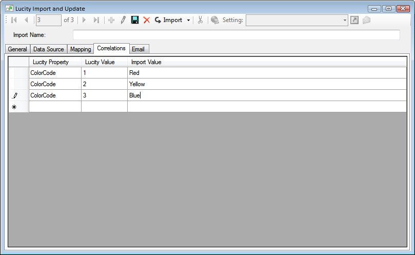 Correlations Tab