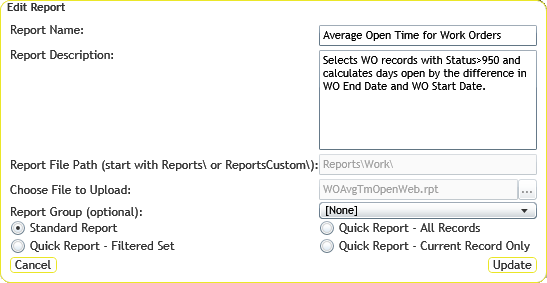 edit report