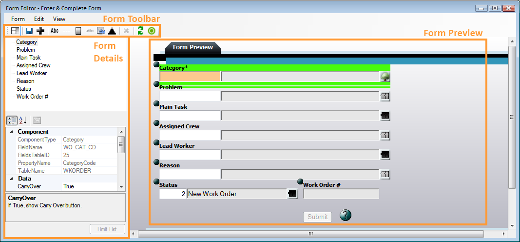 Detailed Form Editor