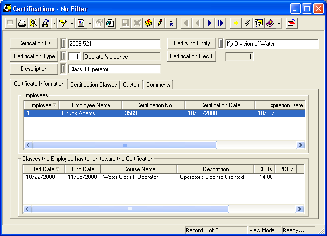 Certifications