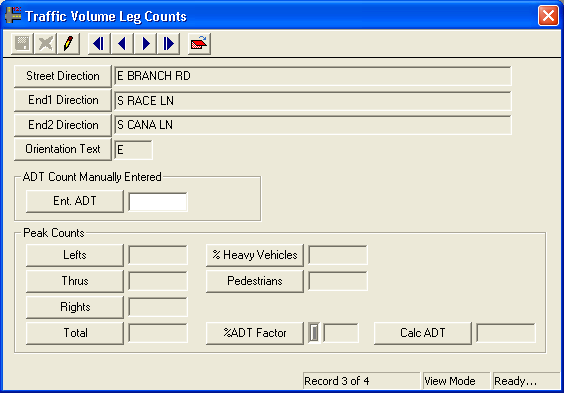 Traffic Volume Leg Counts