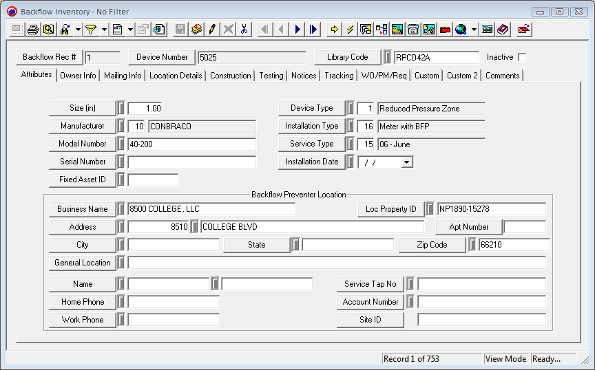 Backflow Inv