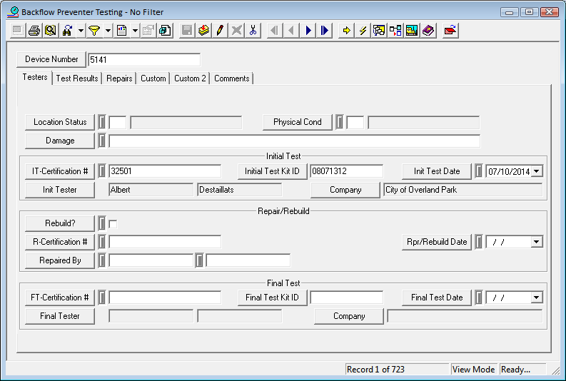 Backflow Tests