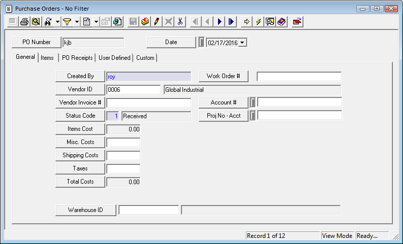 Purchase Orders