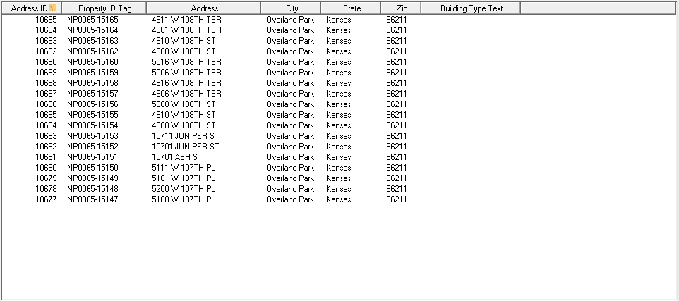 addresses grid