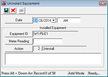 uninstall equipment