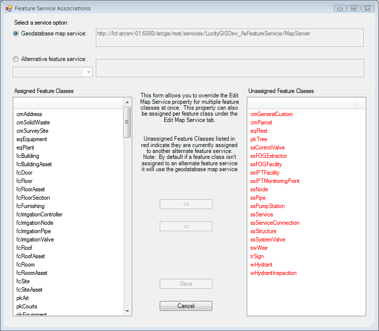 Feature Service Associations