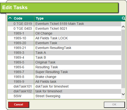 project number dialog