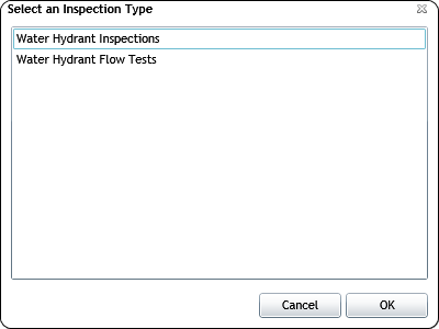 Inspection type selector