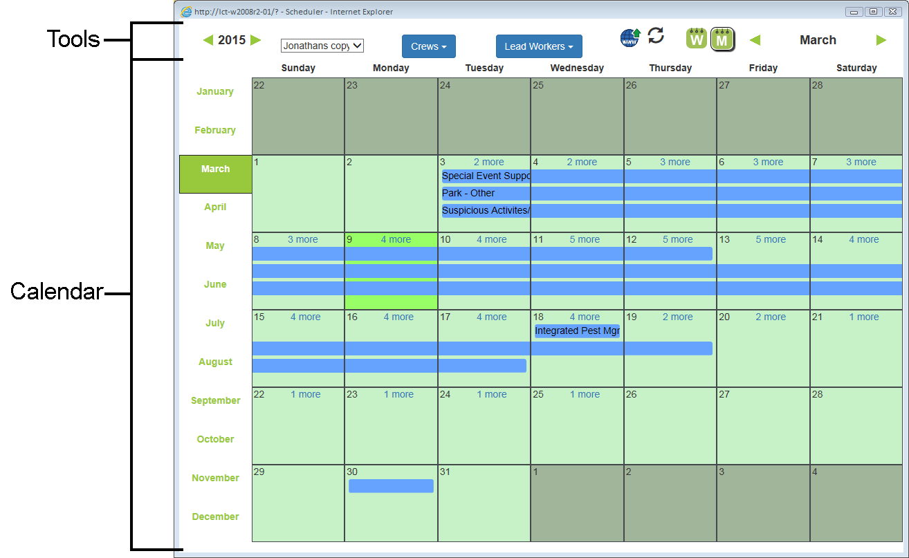 month calendar