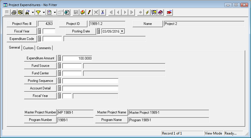 projct expenditures