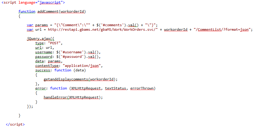 Posting Data using Javascript