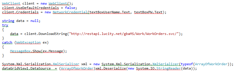 get data with c