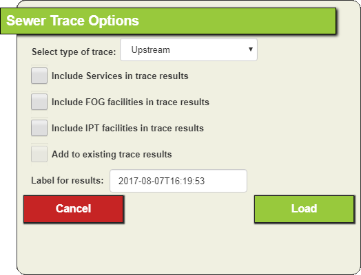 Trace options