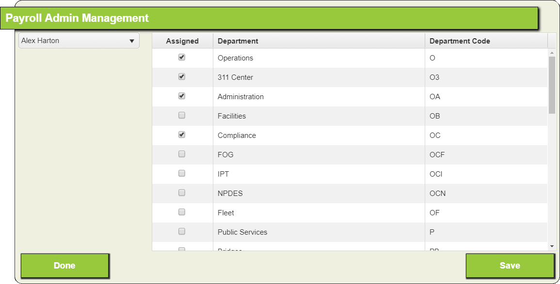 Payroll admin management