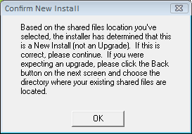 New Install Confirmation