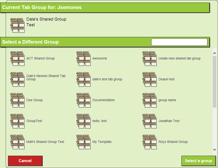 Manage Tab Group