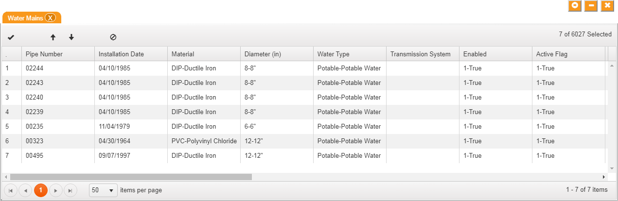 data table