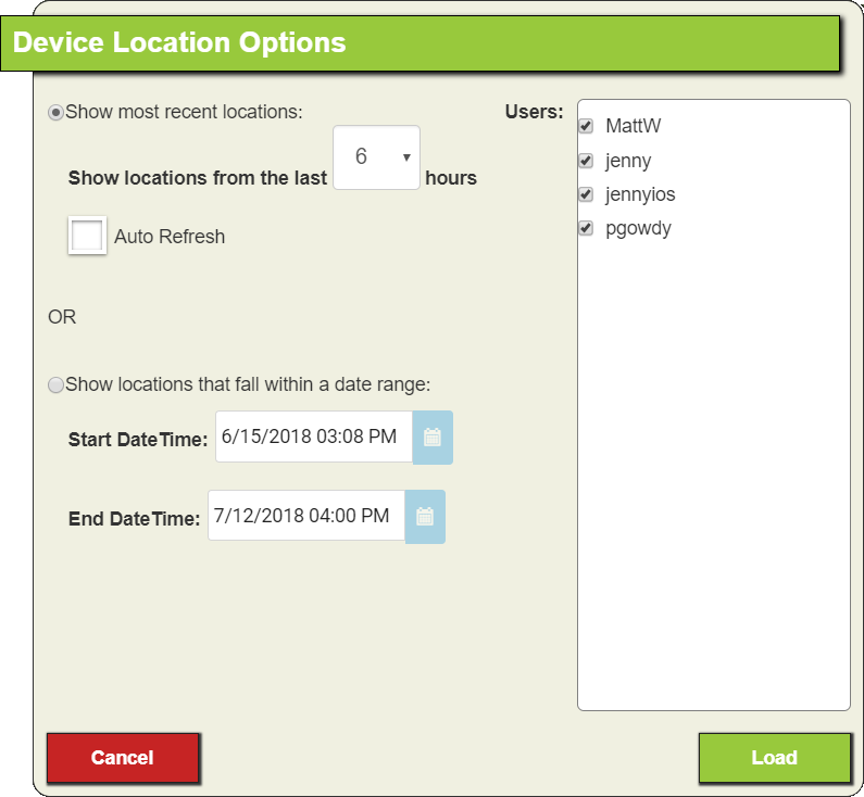 Device locations