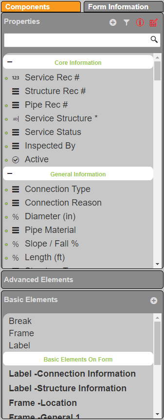 components pane