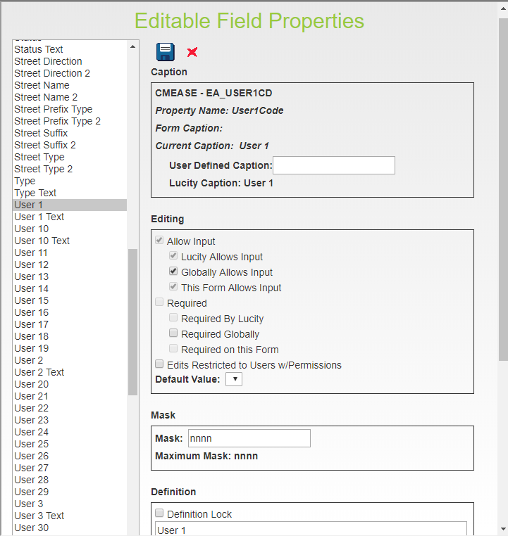 field properties