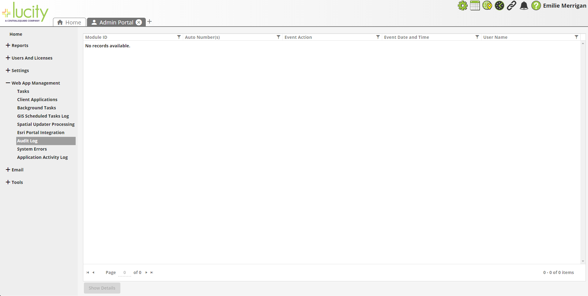 audit log