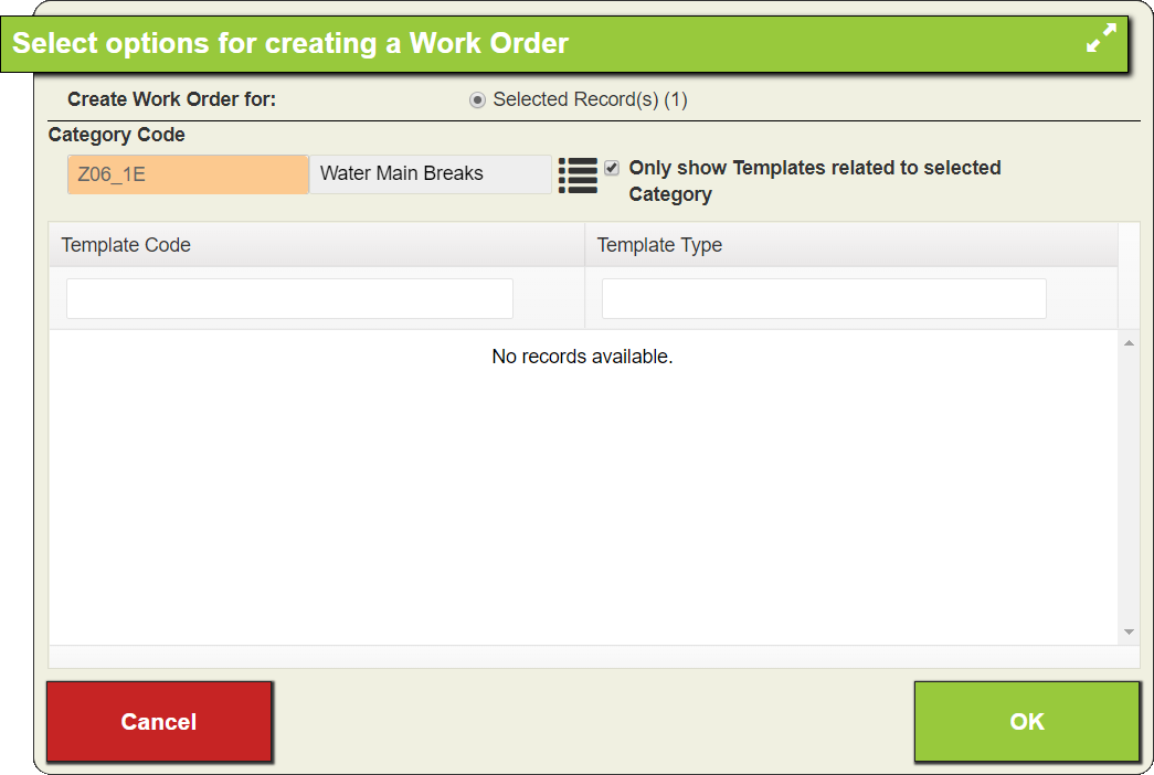 create work order from request