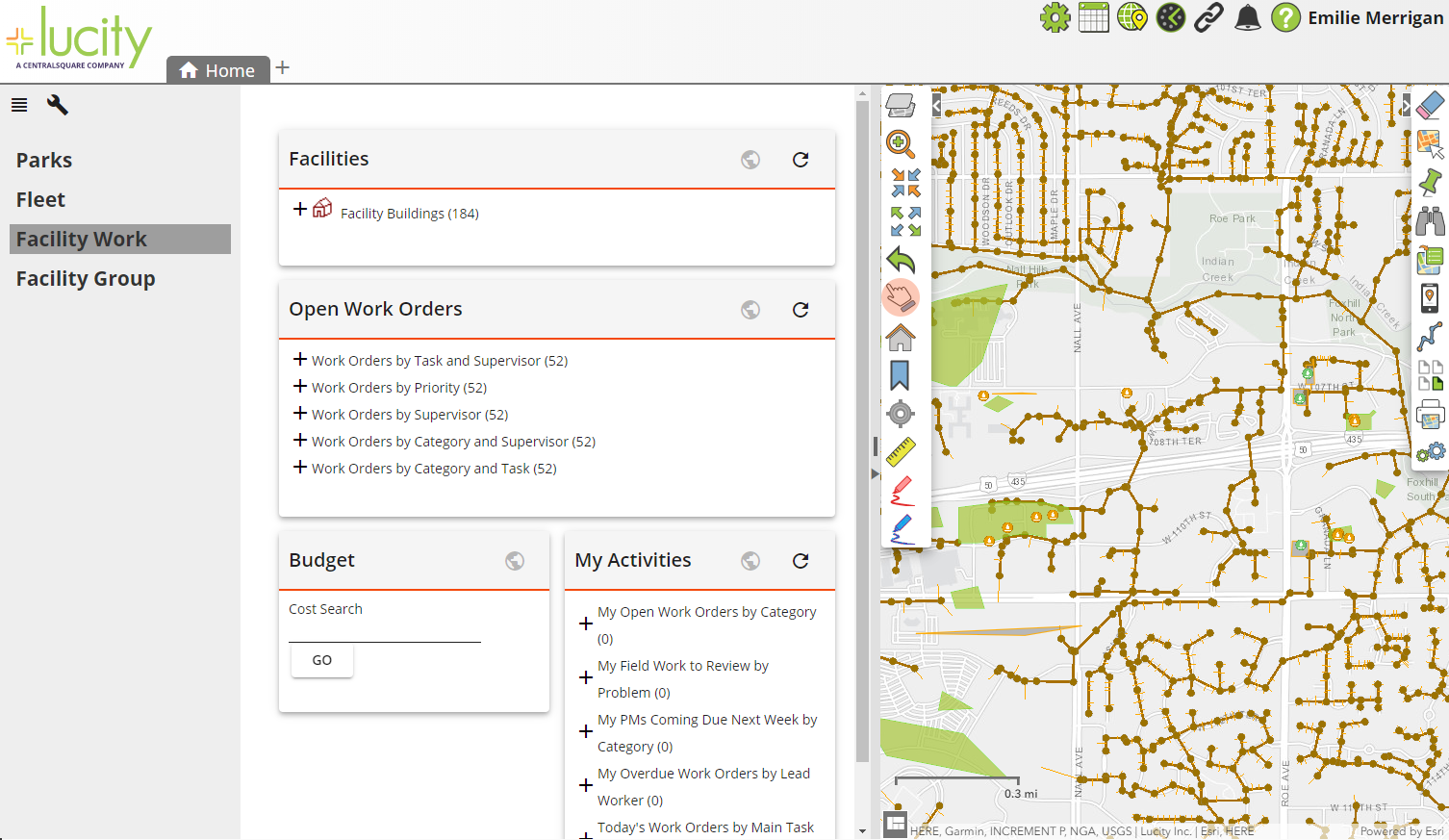 dashboard map split screen