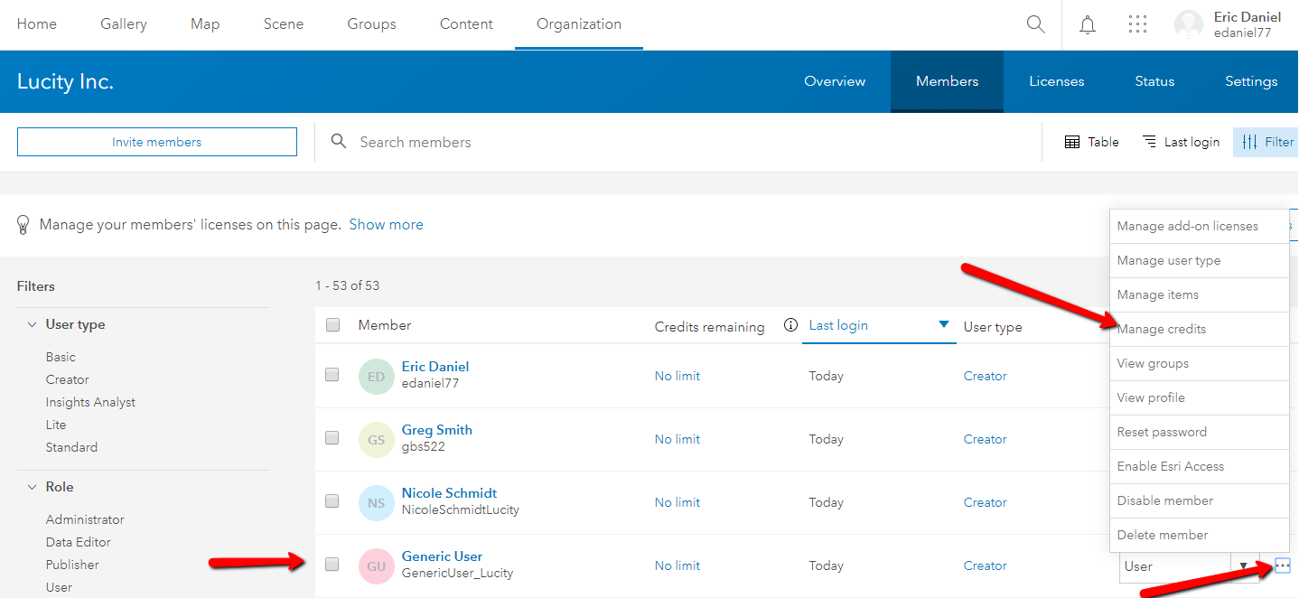 Monitoring Credit Usage in ArcGIS Online