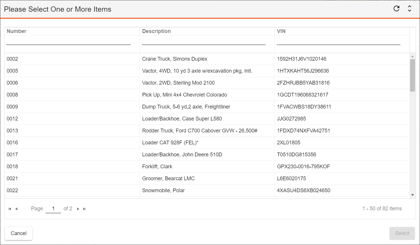 select multiple assets