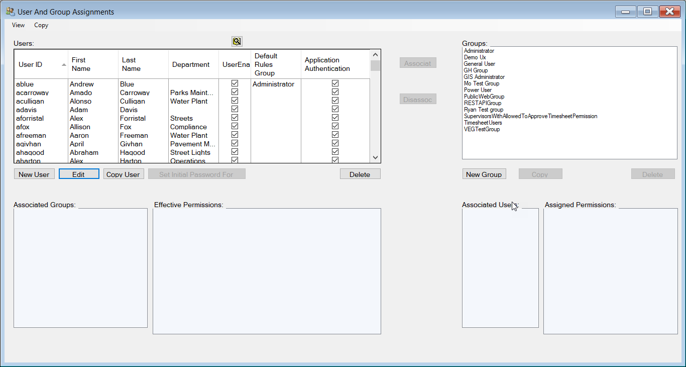 User and Group Assignments