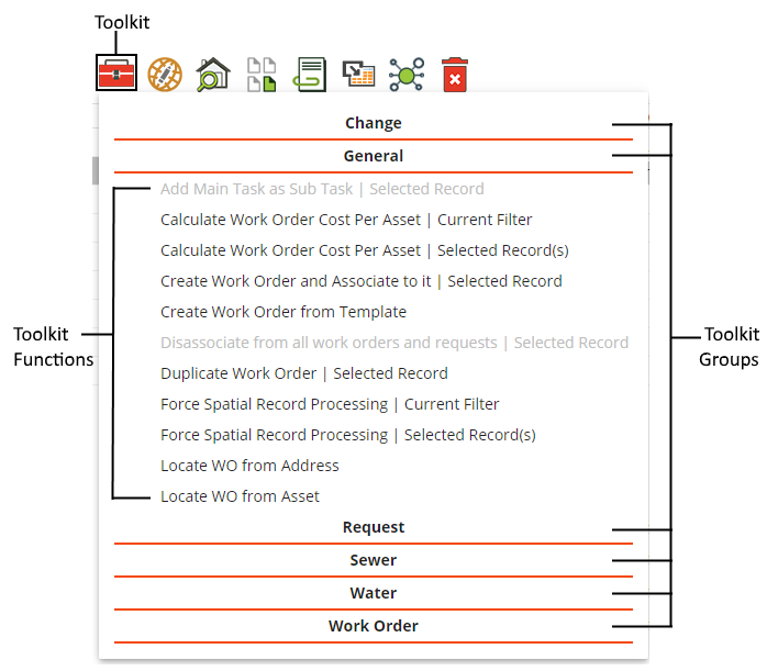 Toolkit dropdown