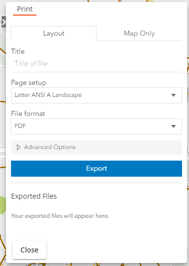 Web Map_Print menu