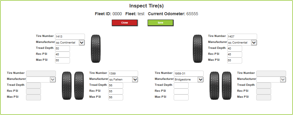 Tread depth