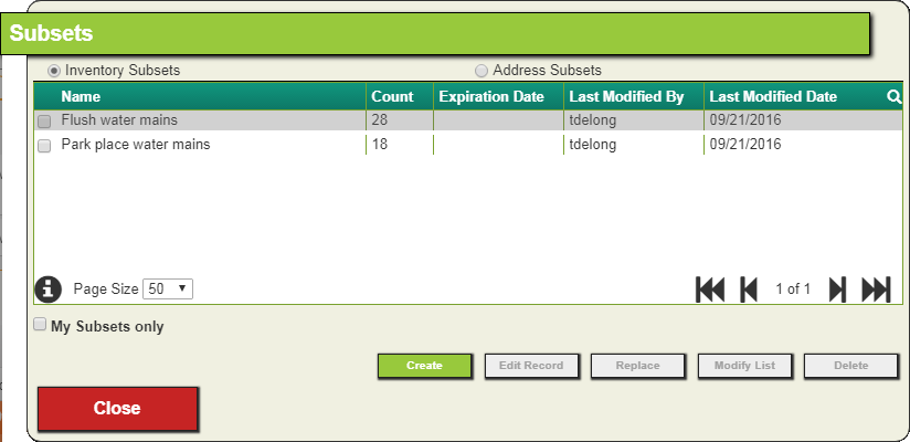 manage subset