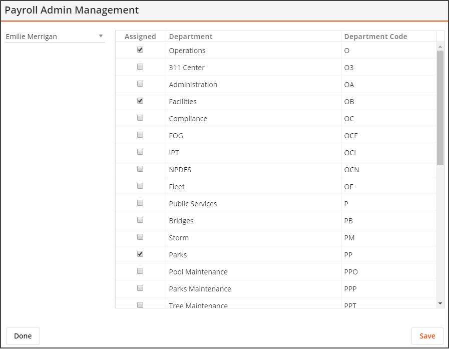 Payroll admin management