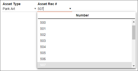 single dropdown asset list